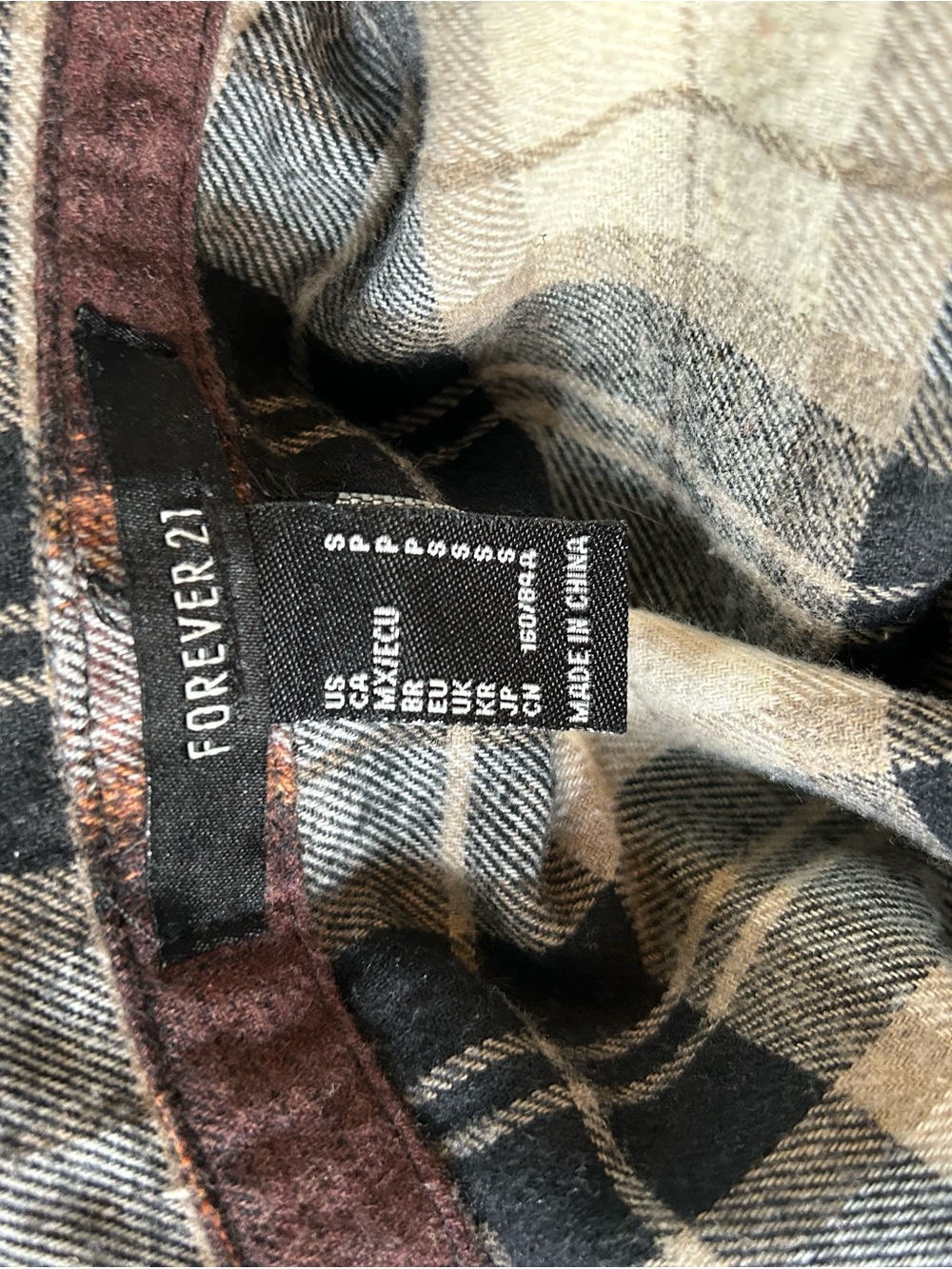 Forever 21 Brown & Black Plaid Button Down - Picture 2 of 3